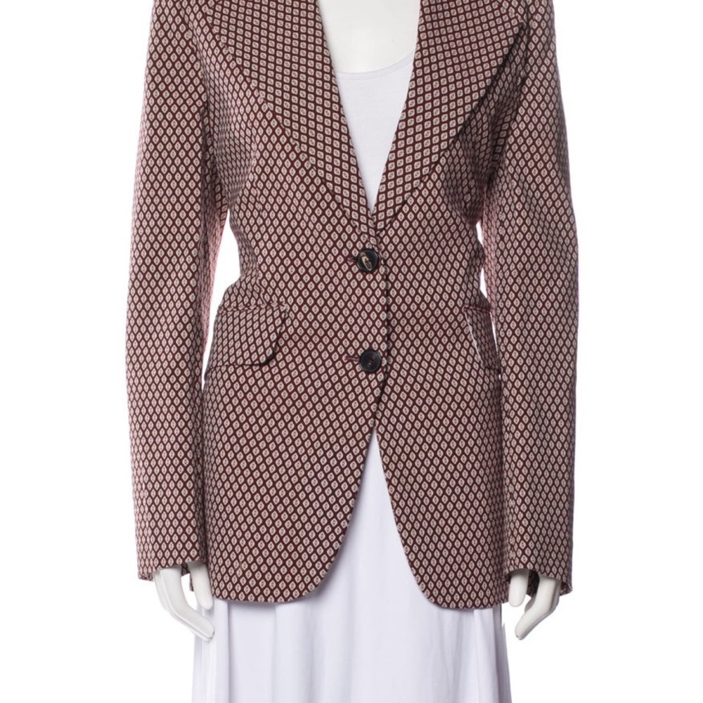 Victoria Beckham Red and Black Blazer Structured Tailoring - Picture 7 of 7